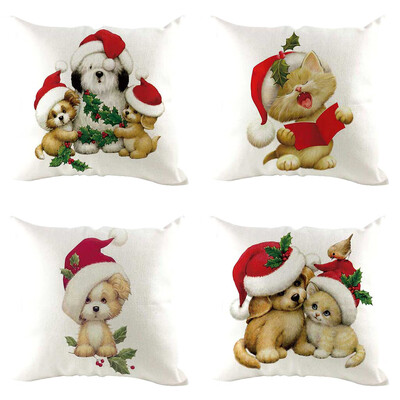 

Siaonvr 4Pcs Christmas Pillow Cover Pillowcases Decorative Sofa Cushion Cover Decoration