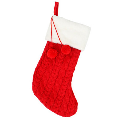 

Christmas Knitted Stockings Gift Holder Xmas Tree Hanging Ornaments Decorations For Family Holiday Season Decor