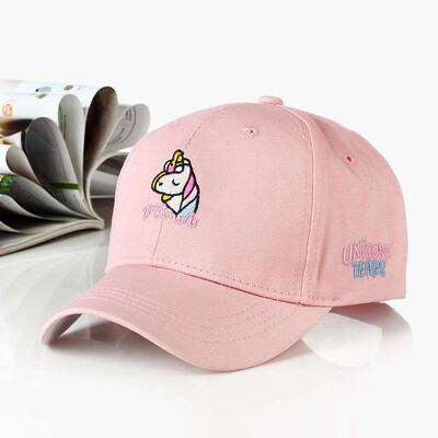 

Girls Rainbow Unicorn Baseball Cap Pink Sun Hat