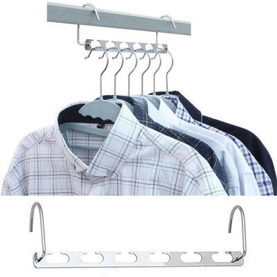 

2pcs Metal Cascade Wardrobe Closet Bar Clothes Hanger Coat Organizer Space Saver