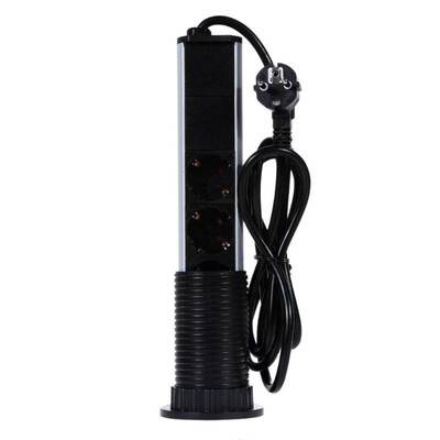 

PULL POP UP Electrical 3 Plug Socket 2 USB Kitchen Table Socket Retractable
