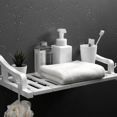 

Gobestart Bathroom Shelf 3-Tier Multifunctional Adjustable Layer Rack Wall Mounted