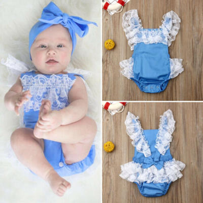 

Newborn Baby Girl Lace Ruffle One-Pieces Romper Bodysuit Outfits Clothes Summer