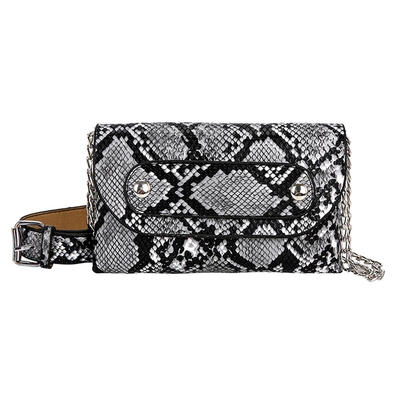 

Snake Print Chain Shoulder Women Waist Fanny Belt Packs Leather Chest Bags