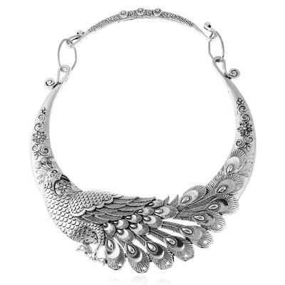 

Women Bohemian Ethnic Vintage 2019 Retro Carved Peacock Collar Choker Necklace