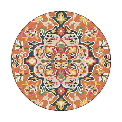 

Gobestart European Mandala Flower Series Round Carpets for Room Computer Chair Area Rug