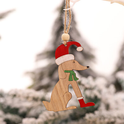 

Siaonvr 1PC Wooden Hanging Christmas Tree Cabin Elk Car Ornament Xmas Party Home Decor