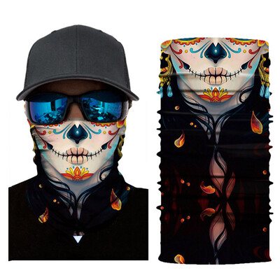

Motorcycle Head Scarf Balaclava Face Shields Skull Ghost Bandana Scarf Mask Balaklava Neck Warmer