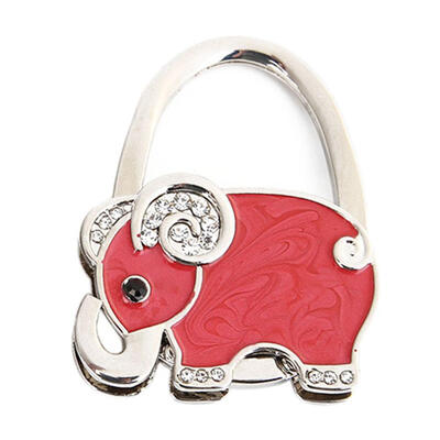 

Rhinestone Elephant Shape Folding Table Edge Handbag Bag Hook Hanger Holder