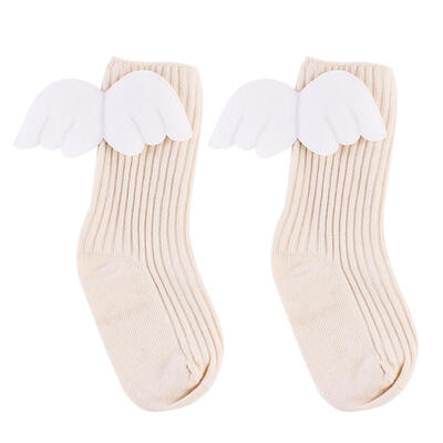 

Newborn Baby Knee High Socks Wings Pattern Stocking Cotton Infant