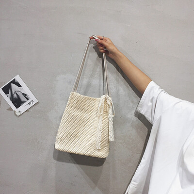 

Tailored Fashion Women Retro Weave Lace Bow Straw Bag Messenger Bag Shoulder Bag hand bag
