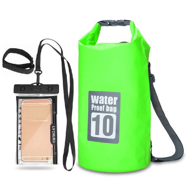 

5L 10L 15L 20L Outdoor Waterproof Dry Backpack Roll-top Floating Bag with 63 Waterproof Phone Case for Kayaking Rafting B