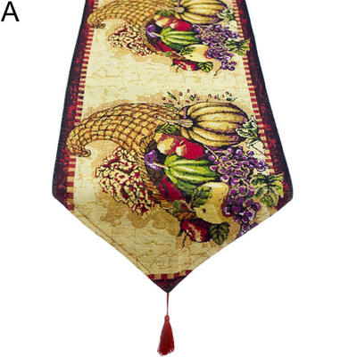 

180cm Christmas Fruit Lavender Cotton Linen Table Runner Tablecloth Party Decor