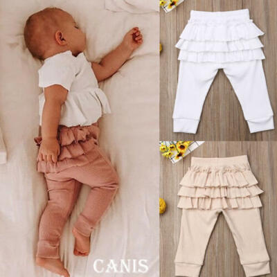 

Girls Warm Cake Culottes Leggings with Ruffle Tutu Skirt Pants Trousers US