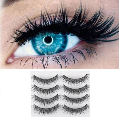 

〖Follure〗4Pair Luxury 3D False Lashes Fluffy Strip Eyelashes Long Natural Party