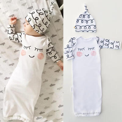 

Christmas Infant Sleepy EyesRosy Cheeks Outfit Set Baby Gown Hat 2pcs Costume