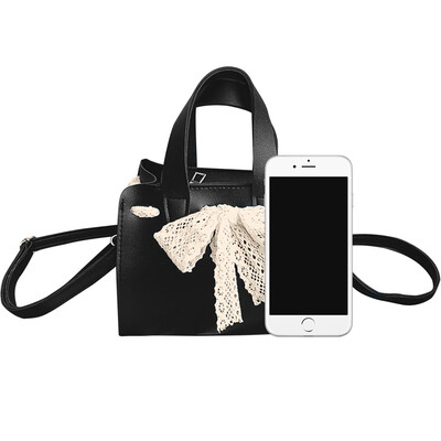 

Tailored 2017 new lace bow tide tide girls wild Messenger bag mini small bag BK