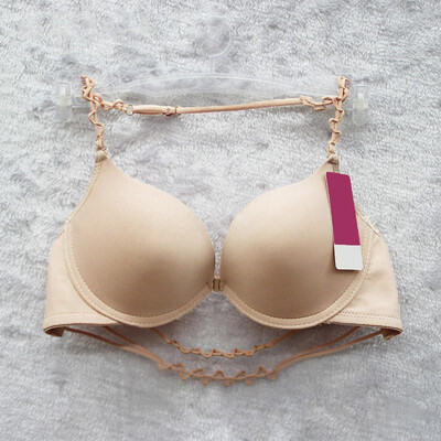 

Fashion Women Bra Halter-Neck Front Closure Smooth Surface Push Up Underwear Lingerie