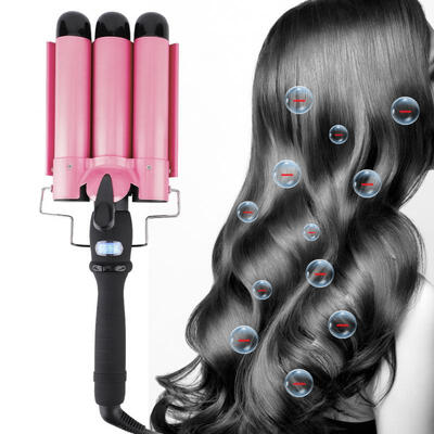 

Greensen 110V 28mm Digital Display Ceramic 3 Barrels Hair Curling Curler Wand Hairstyle Tool US