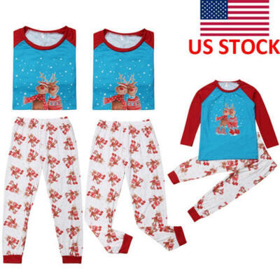 

Family Matching Christmas Pajamas Set Women Baby Kids Santa Sleepwear Nightwear