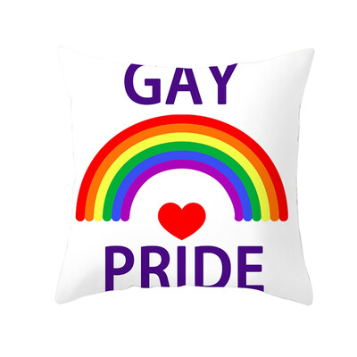 

LGBT Rainbow Heart Pride Throw Pillow Cases Car Sofa Cushion Covers Home Decor