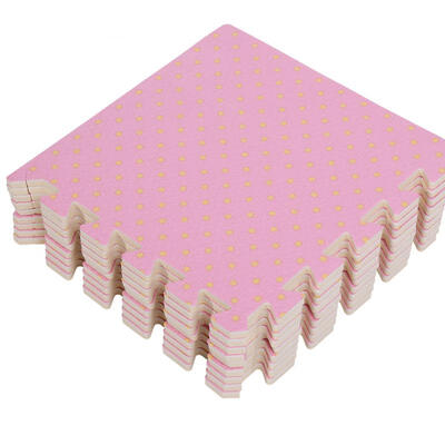 

Greensen 9Pcs Printed Flower Grain Floor Foam Puzzle Mat Eva Anti Fatigue Extra Thick Children Exercis