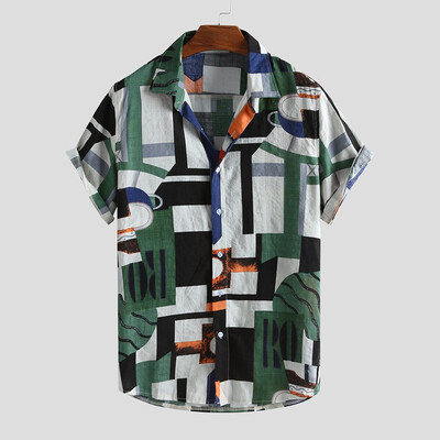 

Toponeto Mens Ethnic Style Summer Short Sleeve Loose Buttons Casual Shirt Blouse Tops