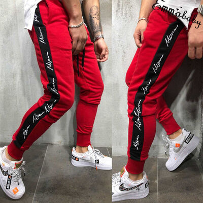 

Mens Gym Slim Fit Trousers Tracksuit Bottoms Skinny Joggers Sweat Track Pants