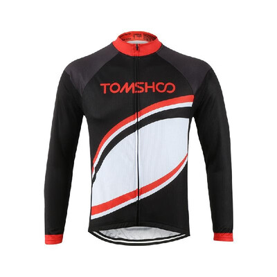 

TOMSHOO Spring Autumn Men Cycling Clothing Set Sportswear Road Mountain Bicycle Bike Outdoor Full Zip Long Sleeve Cycling Jersey