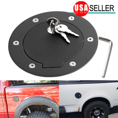 

For 94-01 Dodge Ram Matte Aluminum Fuel Gas Door Cap WLock & Key