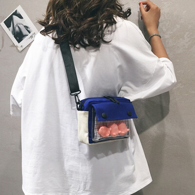 

Net red texture small bag female new 2019 cute small square bag Korean version of the wild girl canvas shoulder Messenger bag