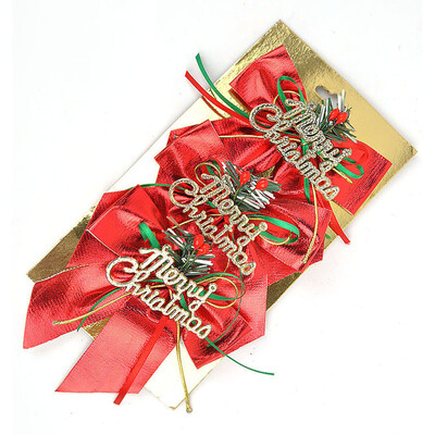 

Tailored 3PCS Christmas Ribbon Big Red Bow Bead Decoration Gift Ornament