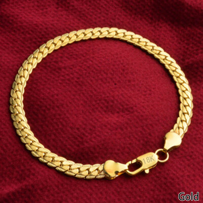 

Fashion Ornaments 18K Gold Personalized Jewelry Men&Women Bracelet Length 20cm Gold Plated Necklace Gold&Silver Charm