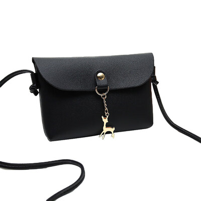 

Fashion Women Mini Faux Leather Crossbody Shoulder Bag with Cartoon Deer Pendant