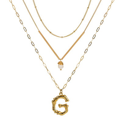 

Cute Natural Pearl Initial Necklace Personalized Letter Necklace Name Jewelry For Women Accessories Gold color Girlfriend Gift