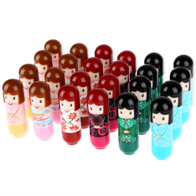 

24pcs Beautiful Cartoon Kimono Doll Lip Balm Moisturizing Lipstick