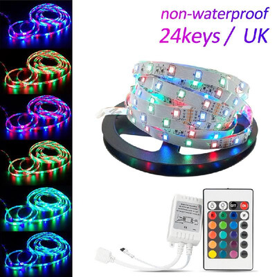 

DC 12V 5M RGB LEDs Strip Light Set with IR Remote Flexible Cuttable Self-adhesive LED Strips IP65 Water Resistance for Home Party