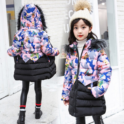 

Children Girl Winter Warm Coats Jacket Kid Zipper Thick Hoodie Outerwear Clothes