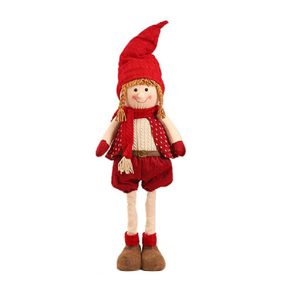 

Christmas Decoration Doll Retractable Boy&Girl Dolls Table Ornament for Home Christmas Decoration Gift Style 6