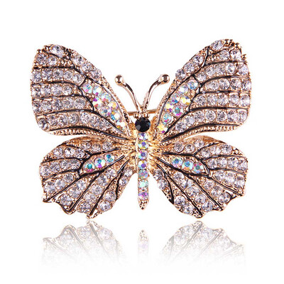 

Women Fashion Colorful Rhinestone Crystal Cute Butterfly Brooch Pins Ladies Exquisite Accessories
