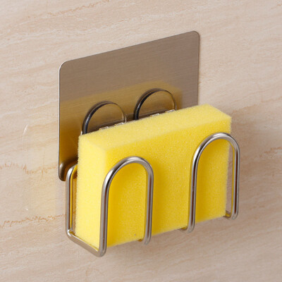 

Stainless Steel Storage Rack Sponge Holder Kitchen Bathroom Pad Organizer