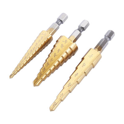 

Greensen 3 Pieces Small HSS Step Titanium Cone Drill Hole Cutter Bit Set Tool With PouchDrill Hole Cutter Bit Set 3 step drill