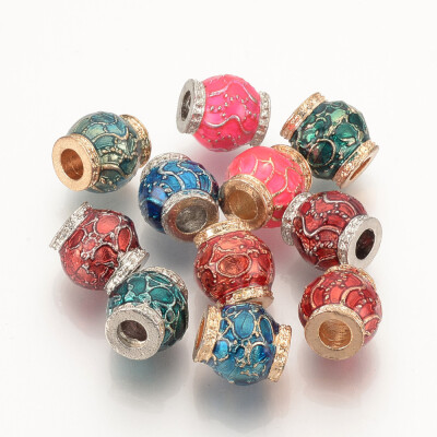 

Alloy Enamel European Beads Large Hole Beads Lantern Mixed Color 13x13mm Hole 45mm