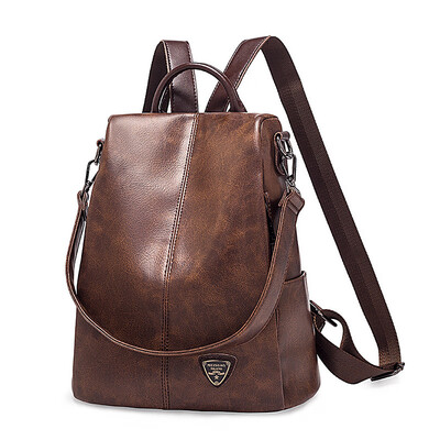 

Retro leather backpack ladies Europe&the United States fashion portable multi-purpose anti-theft backpack