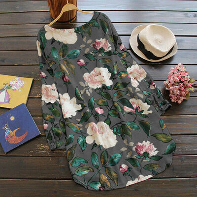 

Women Summer Floral Blouse Lady Sleeveless Loose Casual Vest Tank Tops T-Shirt