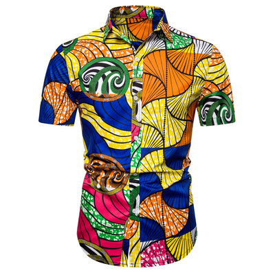 

Tailored Mens Summer New Style Hawaiian Printed Short-Sleeved Shirt Fashion Blouse Top