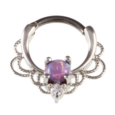 

Opal Gem Pierced Round Nose Ring Nasal Nail Breast Rings Body Piercings