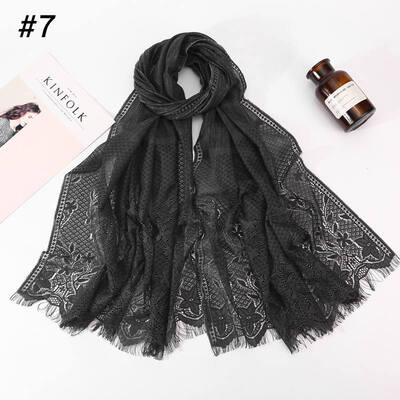 

Hui people hijab Muslim ladies headscarf wholesale 2019 new cross-border fashion lace scarf