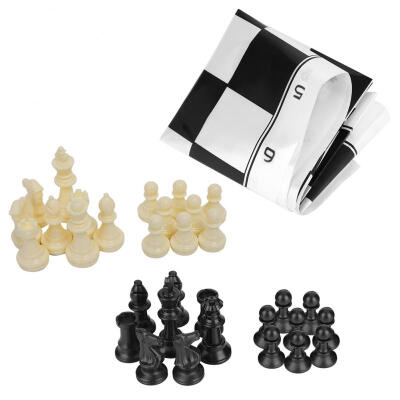 

Greensen Portable Plastic International Chess Medieval Entertainment Board Game Set Black & White