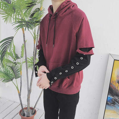 

2018 new spring&autumn long-sleeved t-shirt cotton slim printed t-shirt trend Korean mens sweater clothes